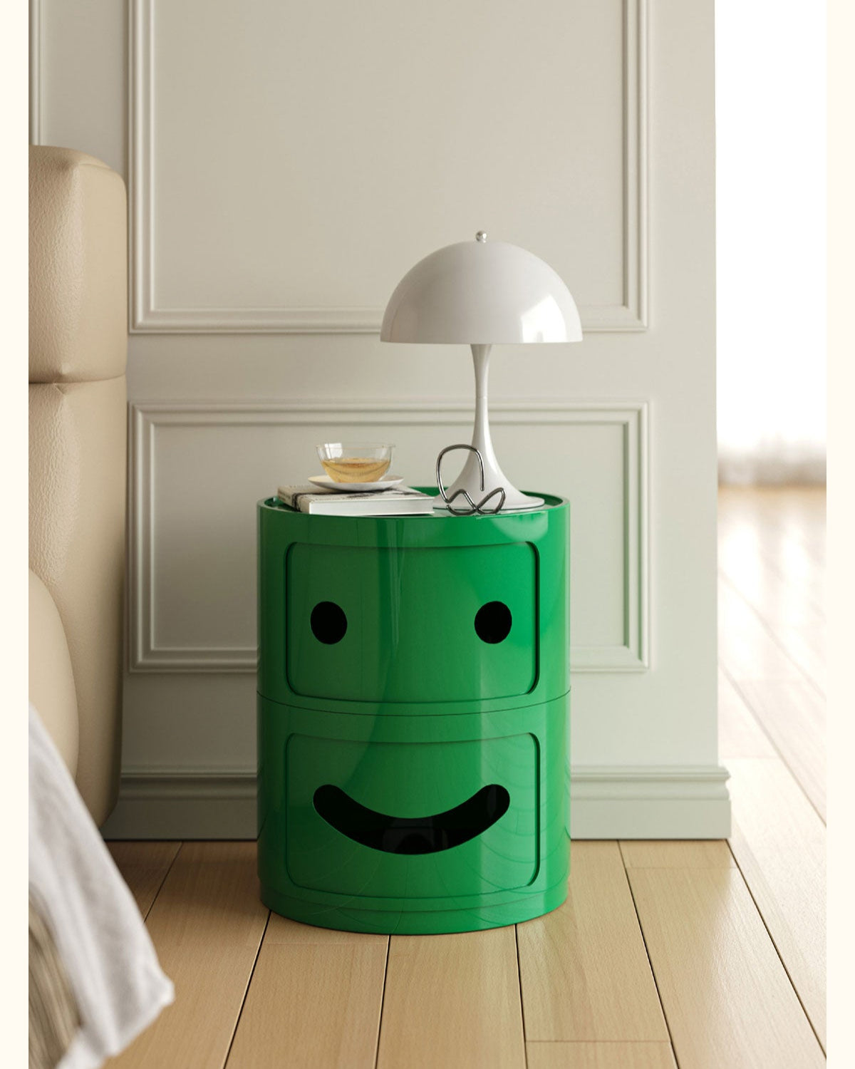 Smile Face Side Table Storage Cabinet