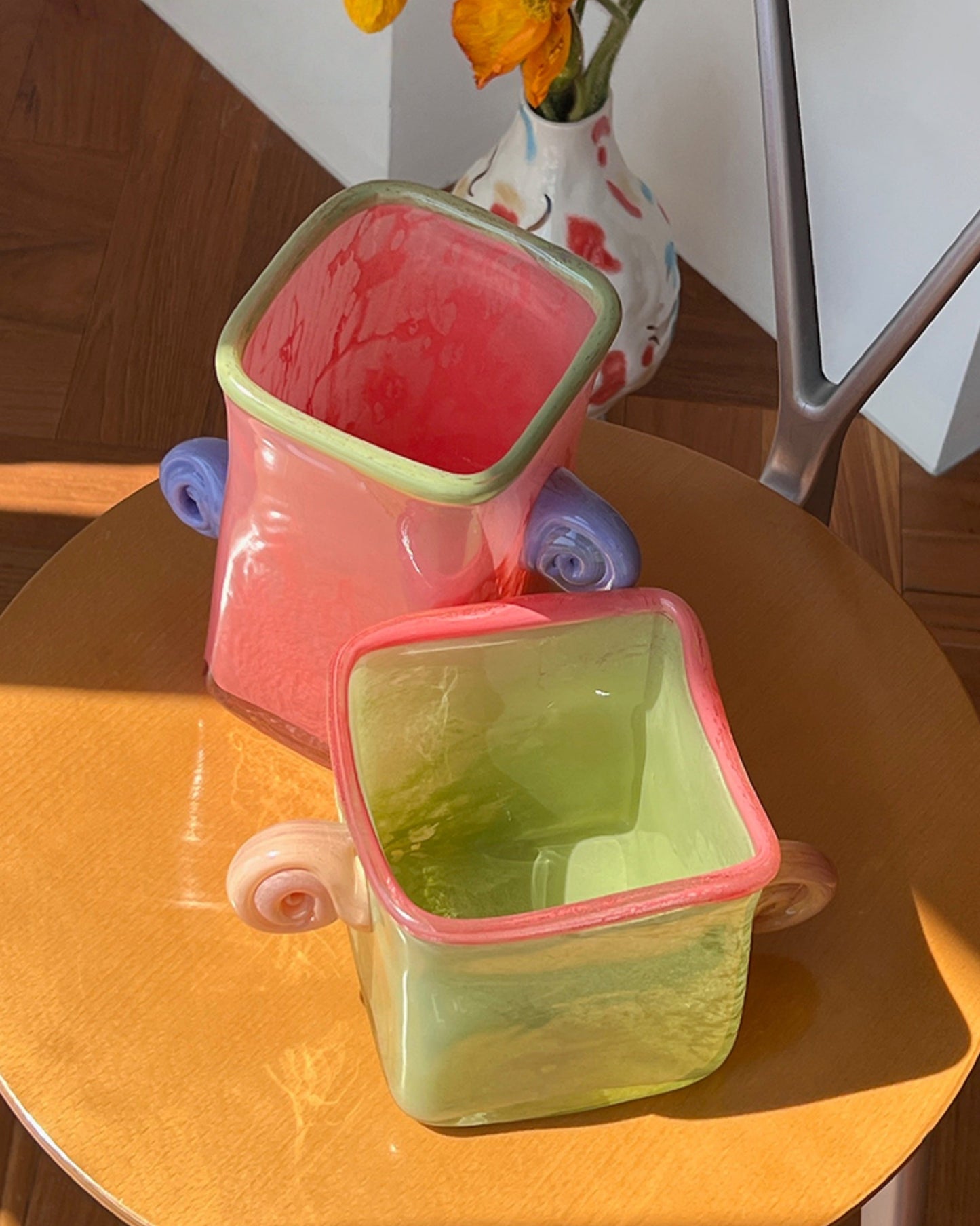 Retro Ear Handle Glass Vase