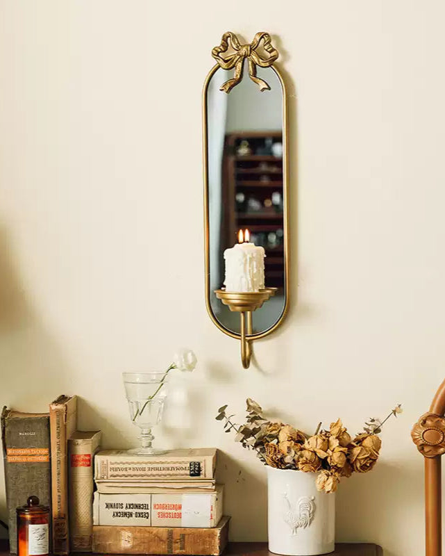 Vintage Wall Mirror with Candle Holder