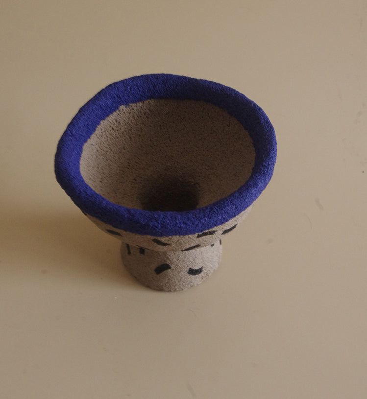 Hand-Painted Rustic Ceramic Candle Holder