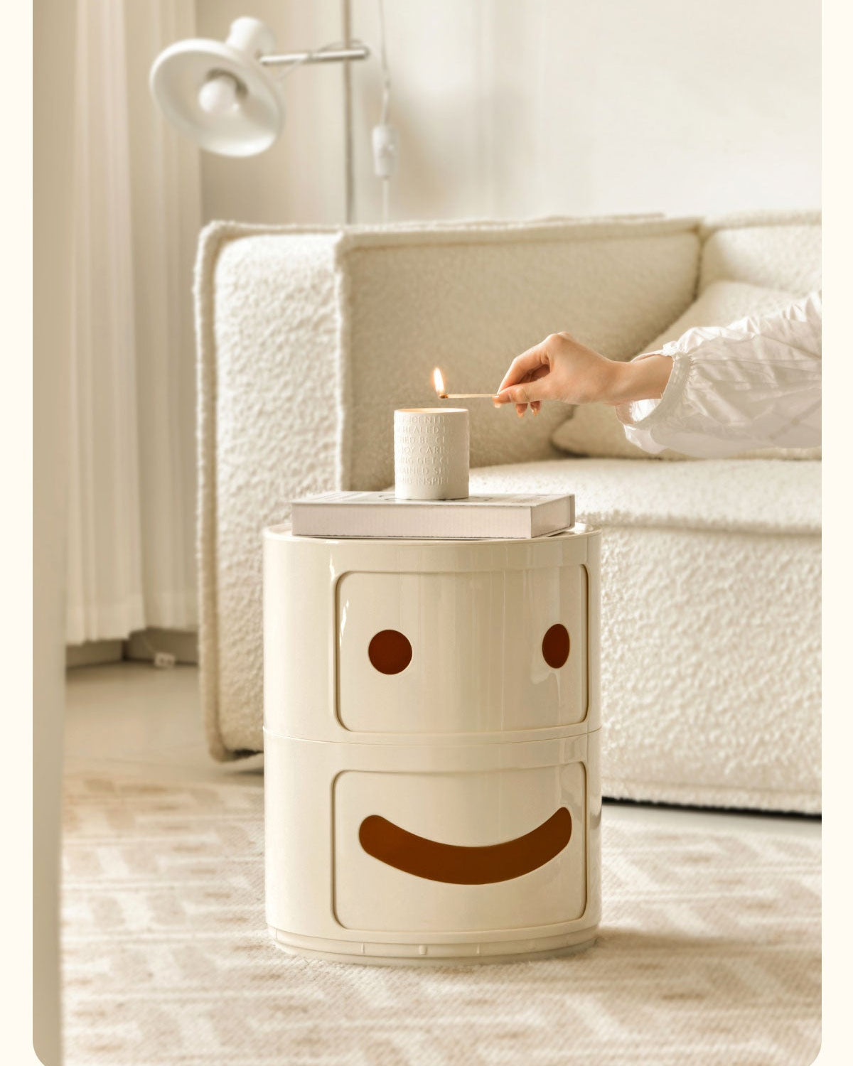 Smile Face Side Table Storage Cabinet