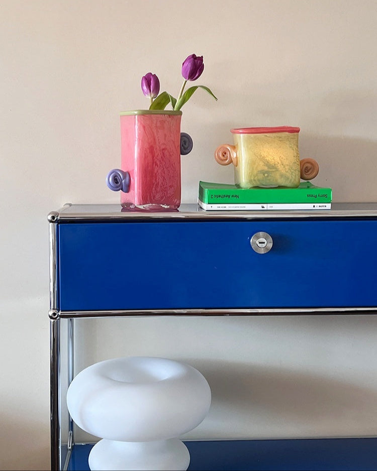 Retro Ear Handle Glass Vase