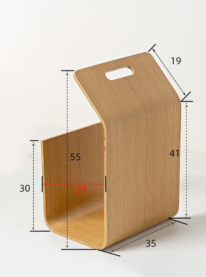 Wood Curved Side Table