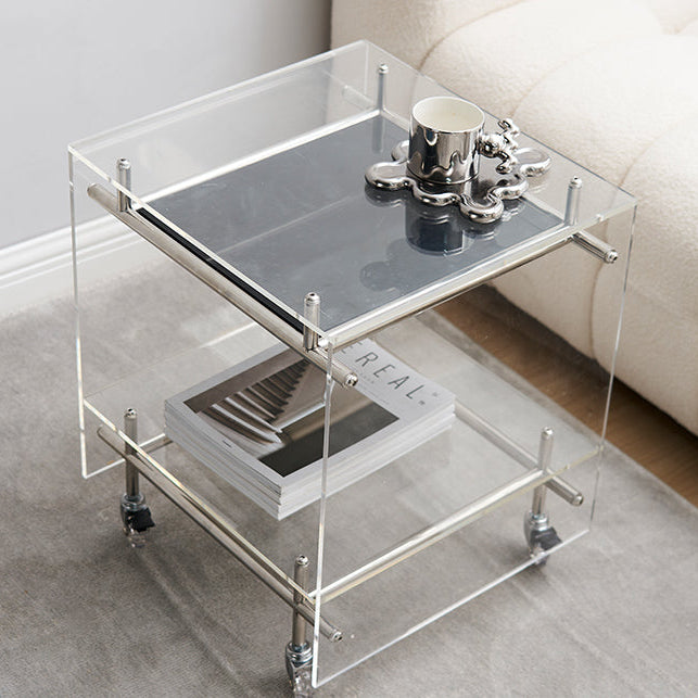 Acrylic Side Table Bar Cart