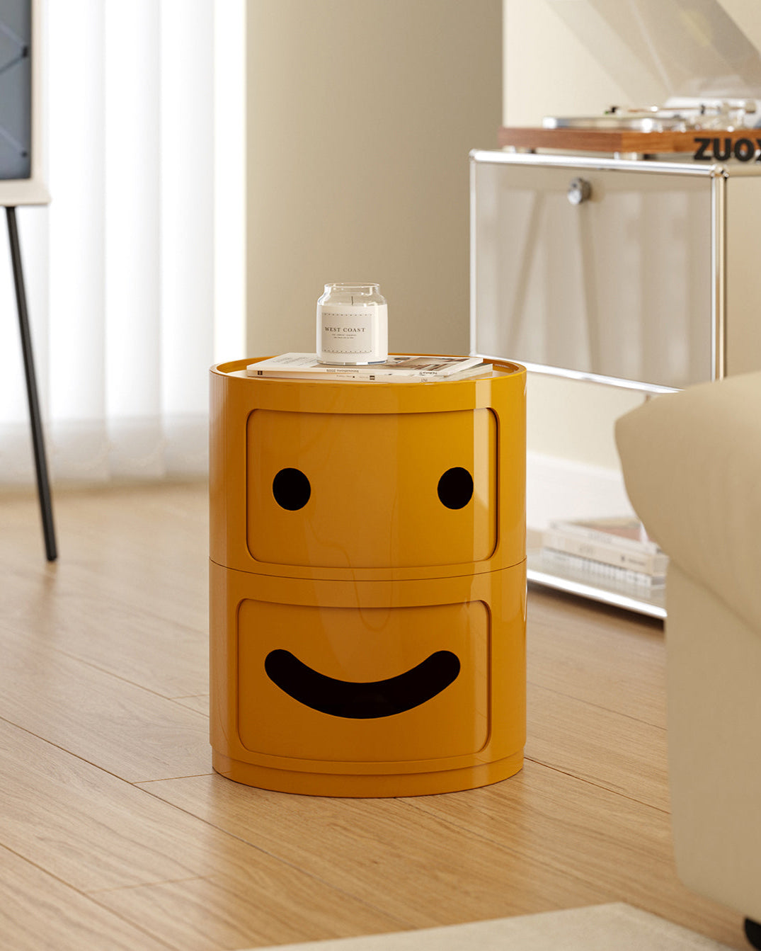 Smile Face Side Table Storage Cabinet