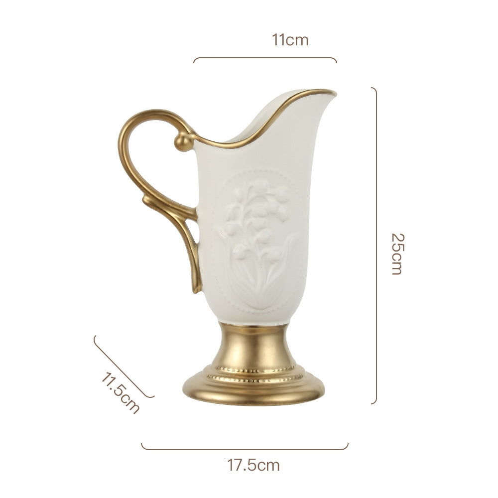 French Embossed Ceramic Vase