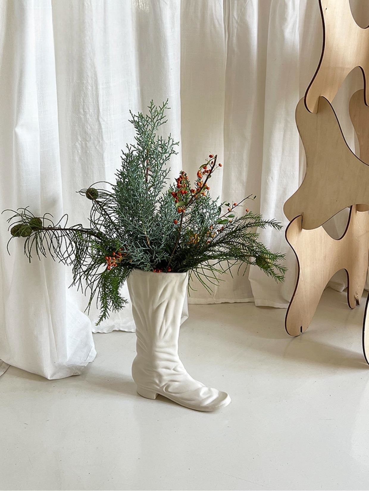 Boots Shaped Ceramic Vase
