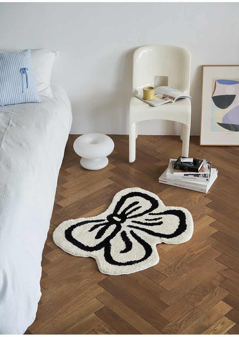 Black n White Bowknot Carpet