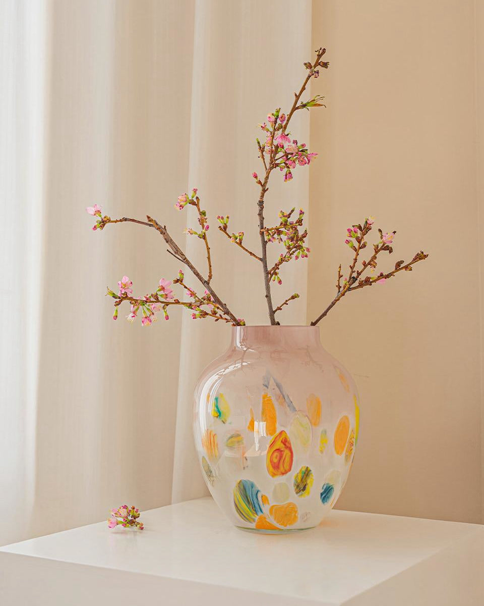 Foggy Handcrafted Glass Vase