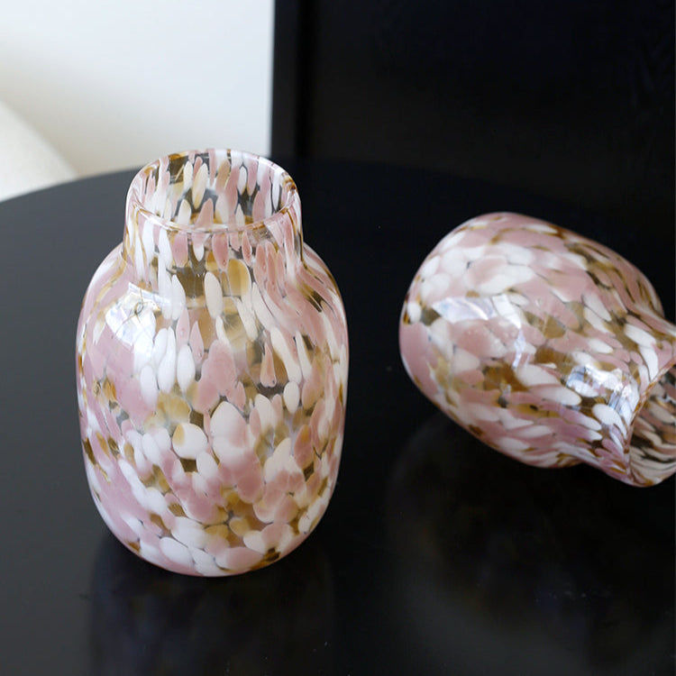 Colorful Polka-Dot Glass Vase