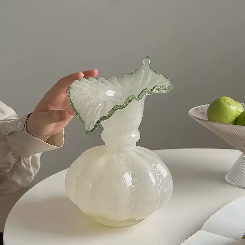 Elegant Jade Glass Flower Vase