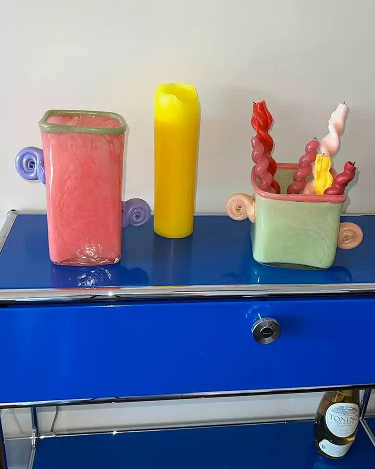 Retro Ear Handle Glass Vase