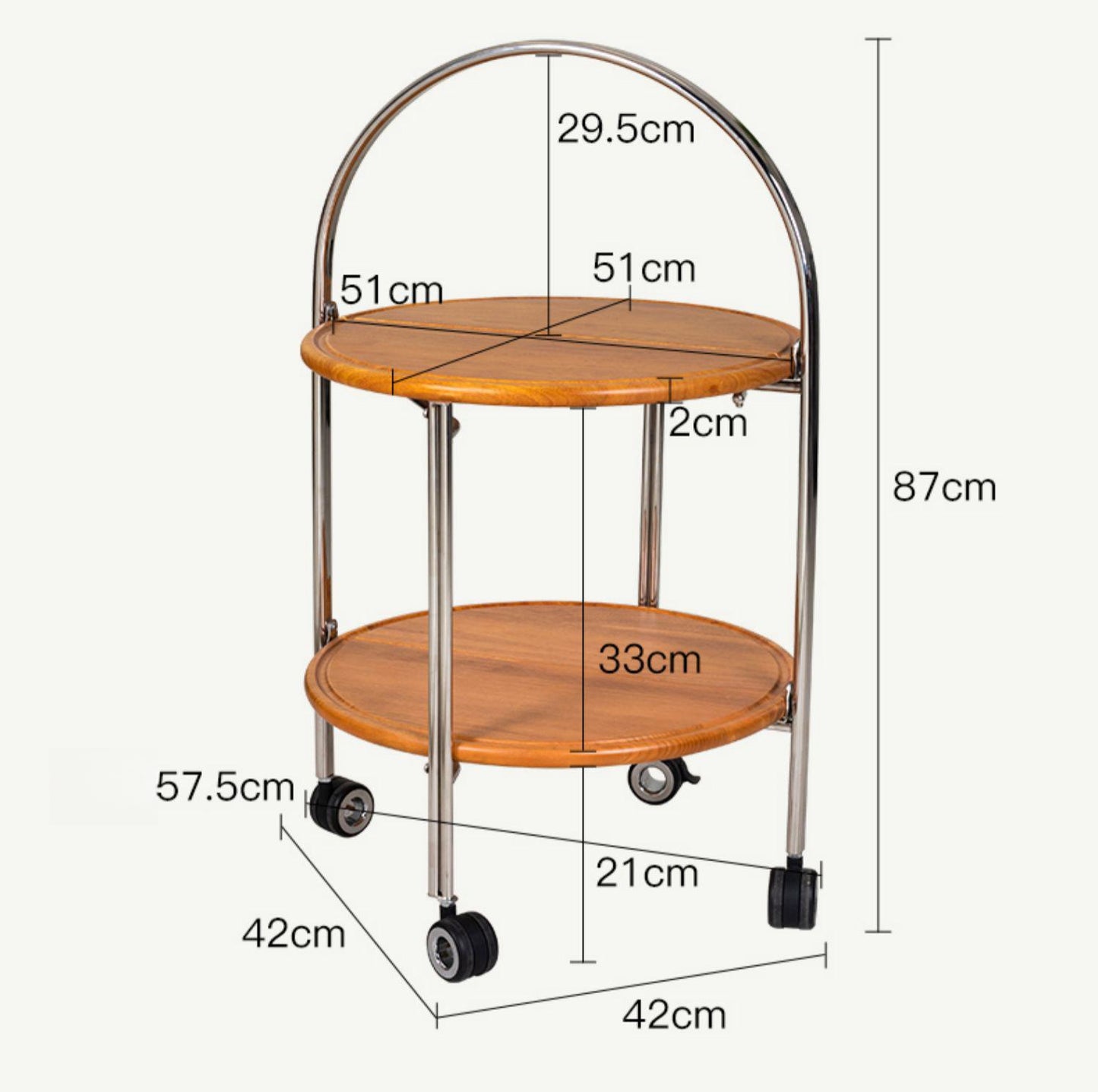 Folding Mobile Side Table
