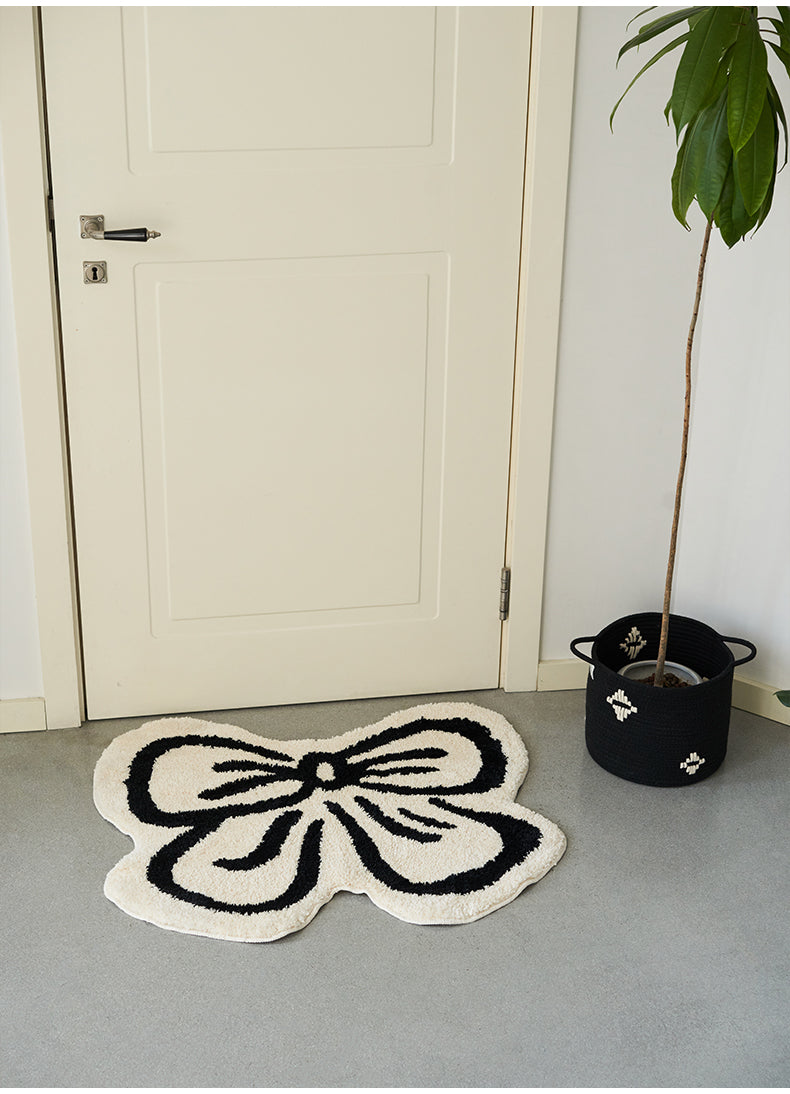 Black n White Bowknot Carpet