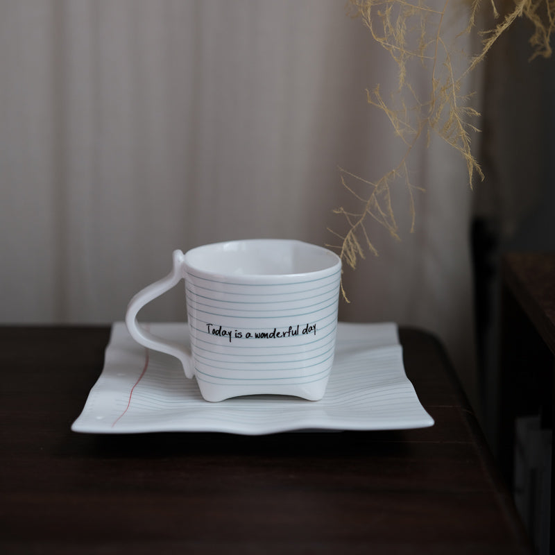 Notebook Ceramic Cup Plate
