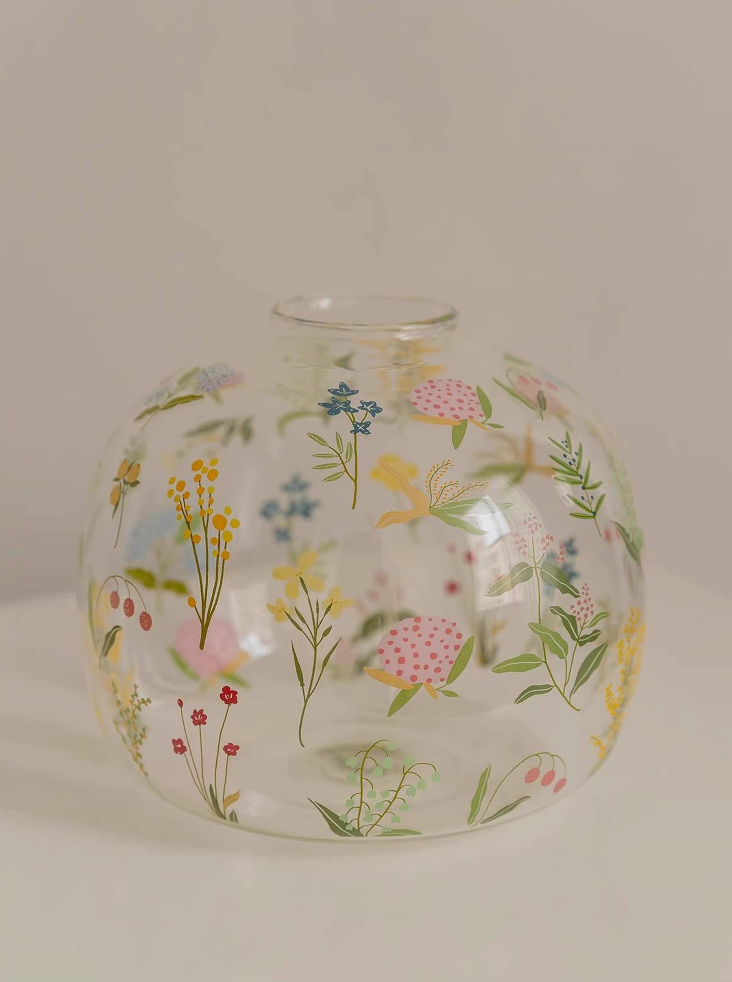 Transparent Glass Flower Vase