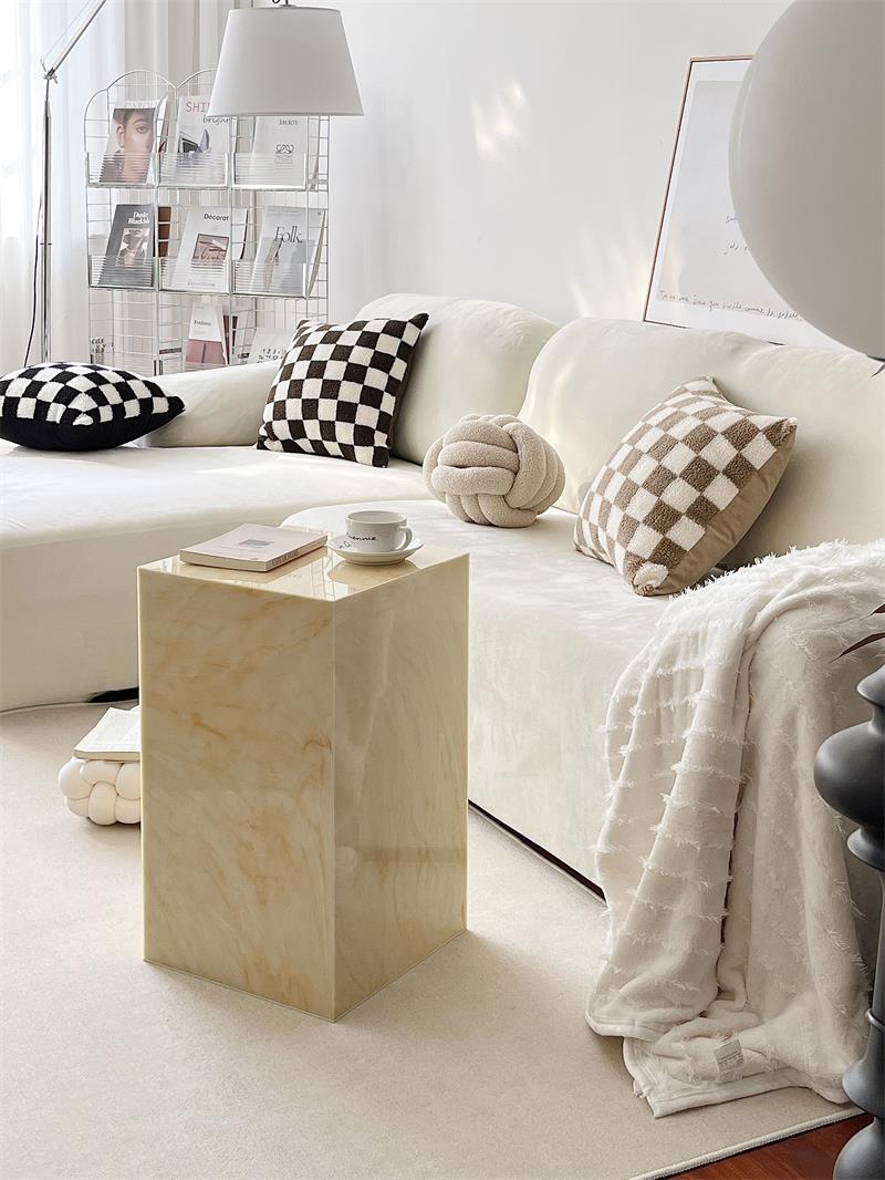 Marble Effect Acrylic Side Table