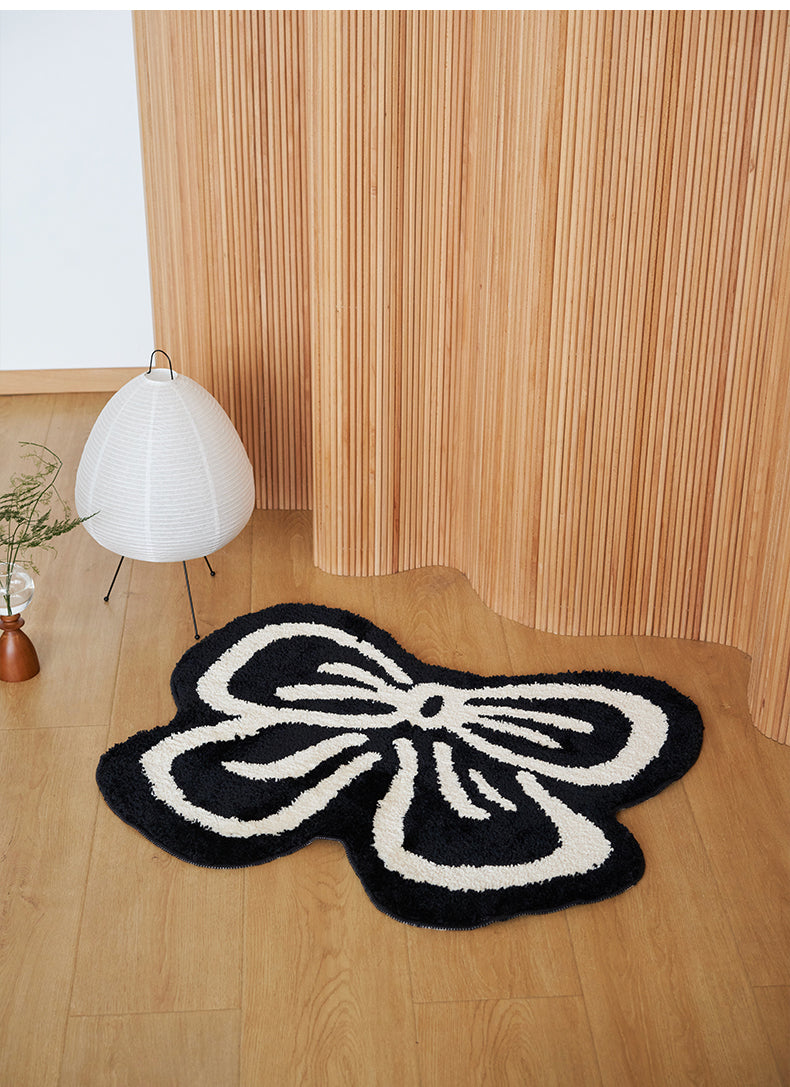 Black n White Bowknot Carpet