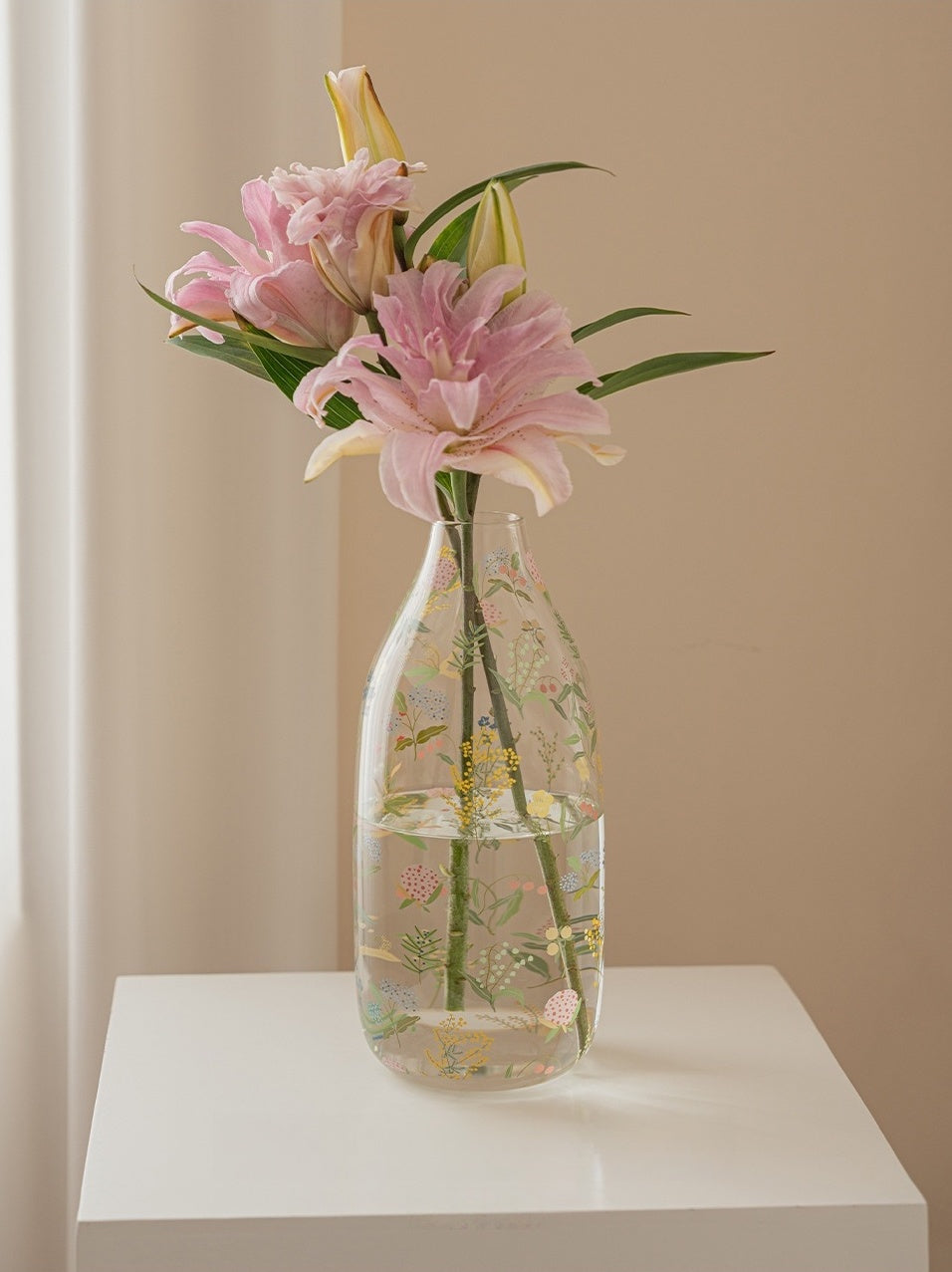 Transparent Glass Flower Vase