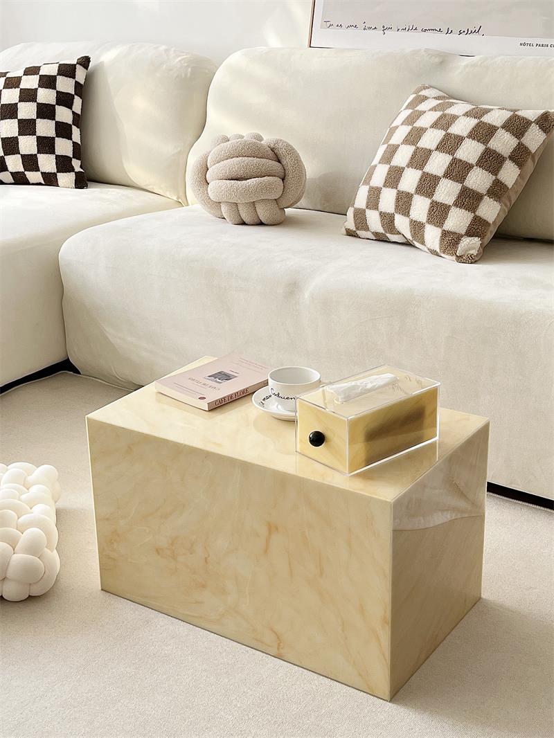 Marble Effect Acrylic Side Table