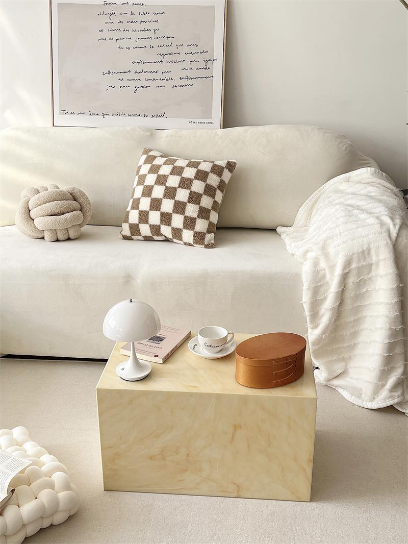 Marble Effect Acrylic Side Table