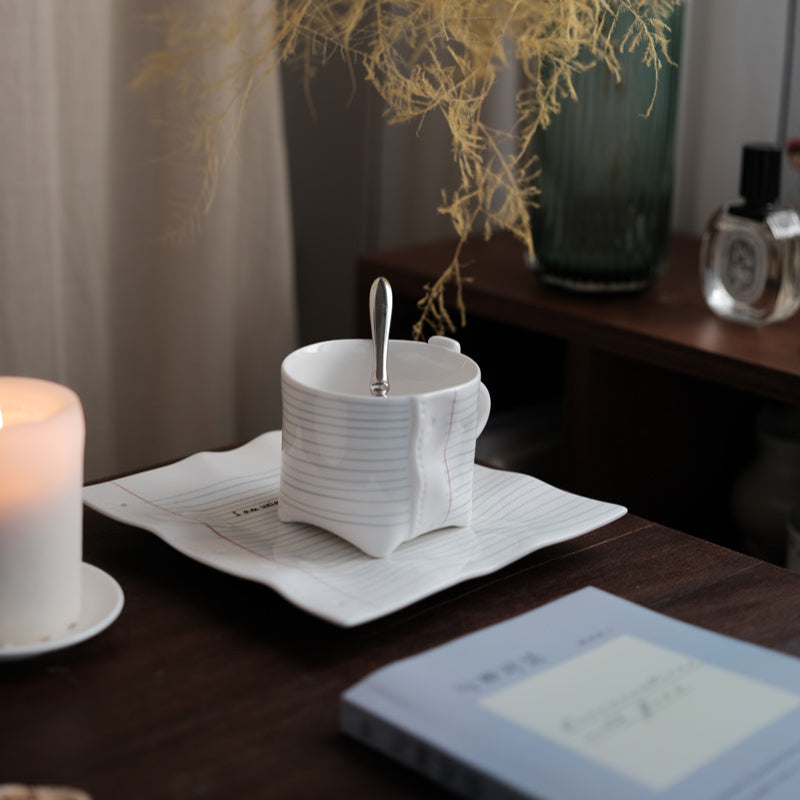 Notebook Ceramic Cup Plate