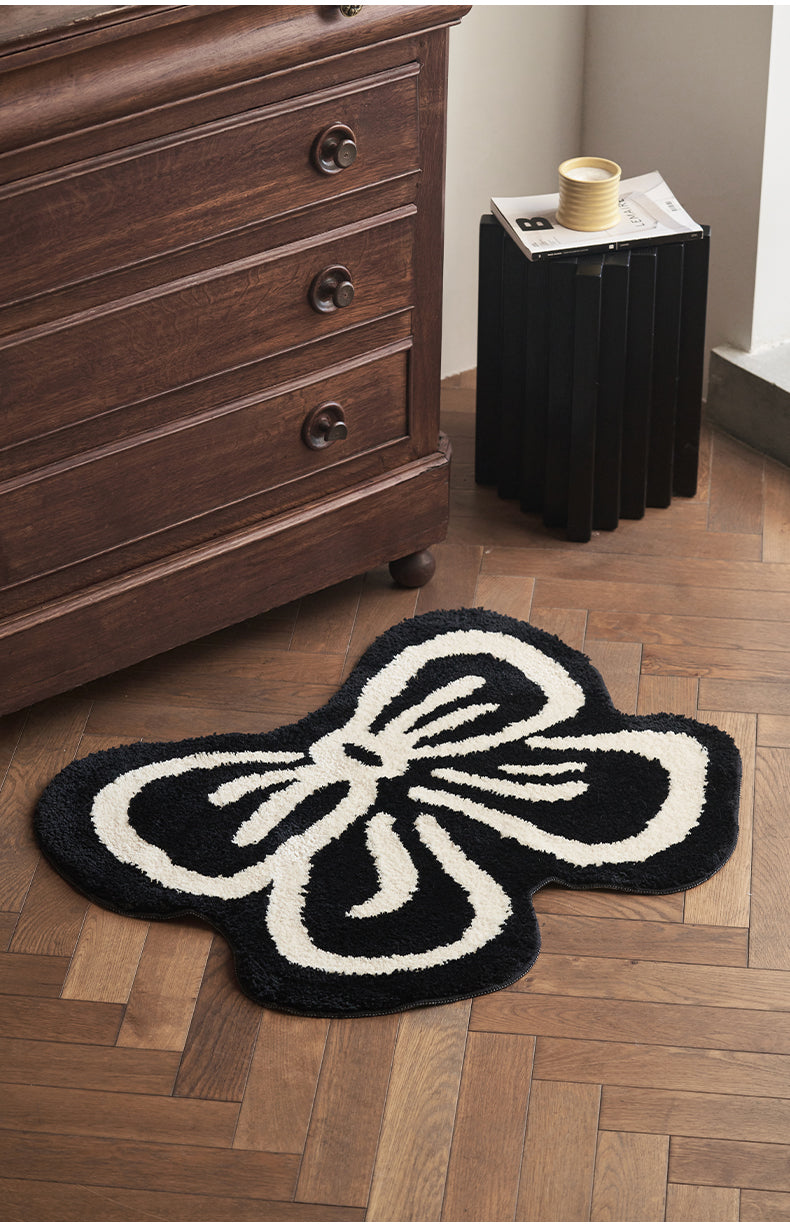 Black n White Bowknot Carpet