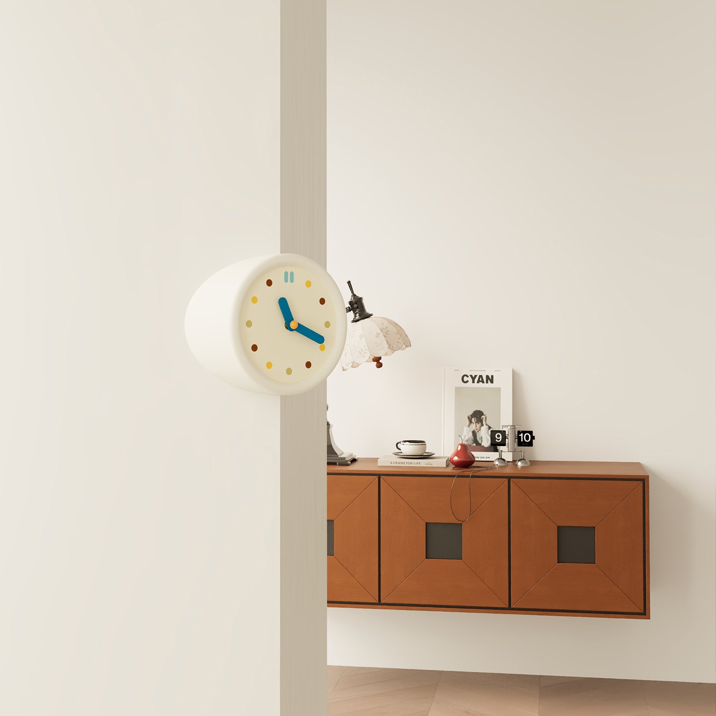 White Corner Clock