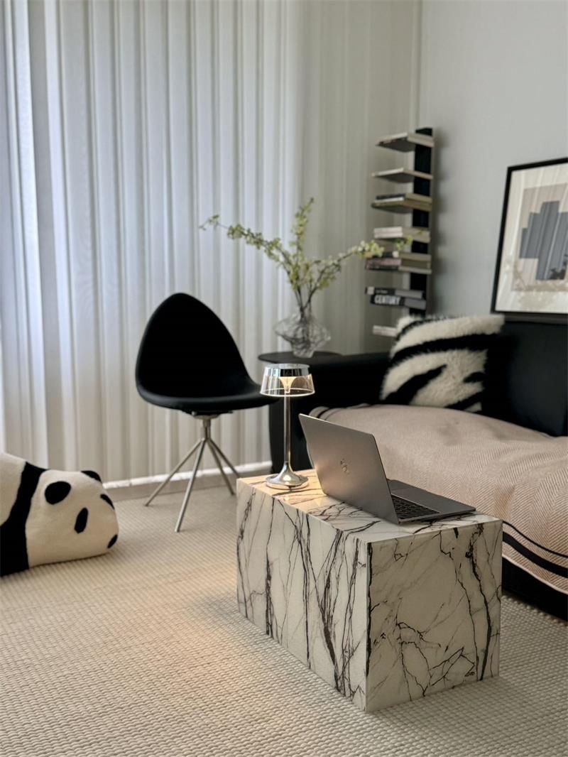 Marble Effect Acrylic Side Table