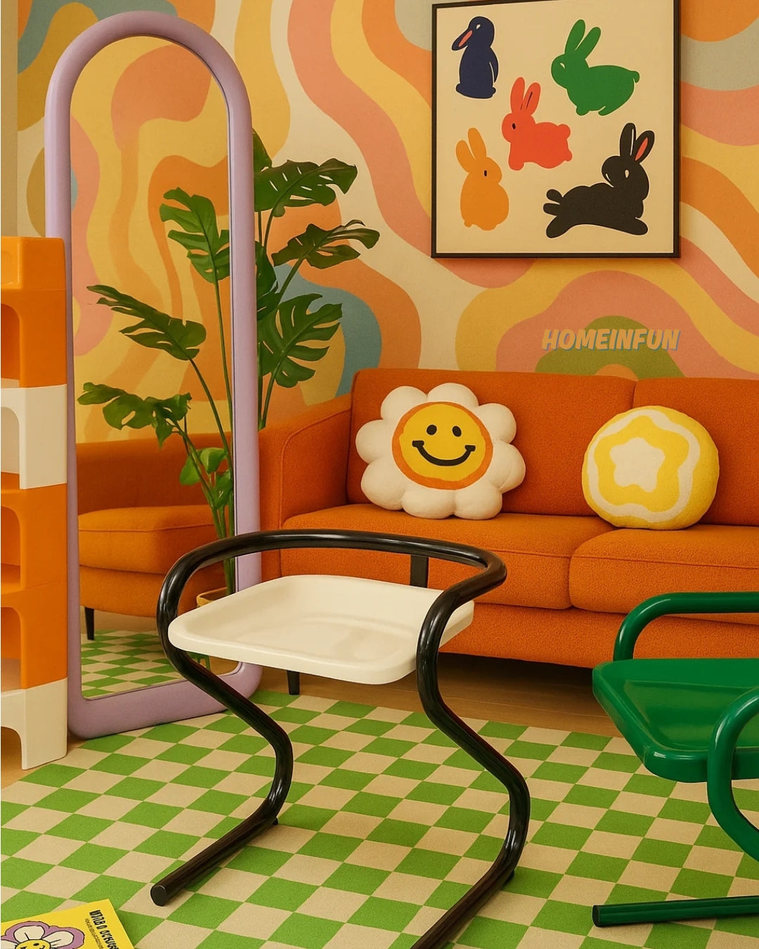 Stylish 2 Tone Color Stool Dining Chair
