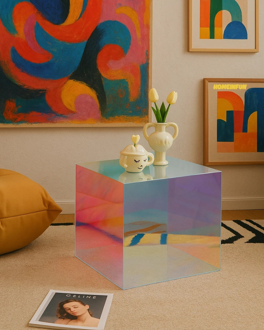 Modern Cube Acrylic Side Table