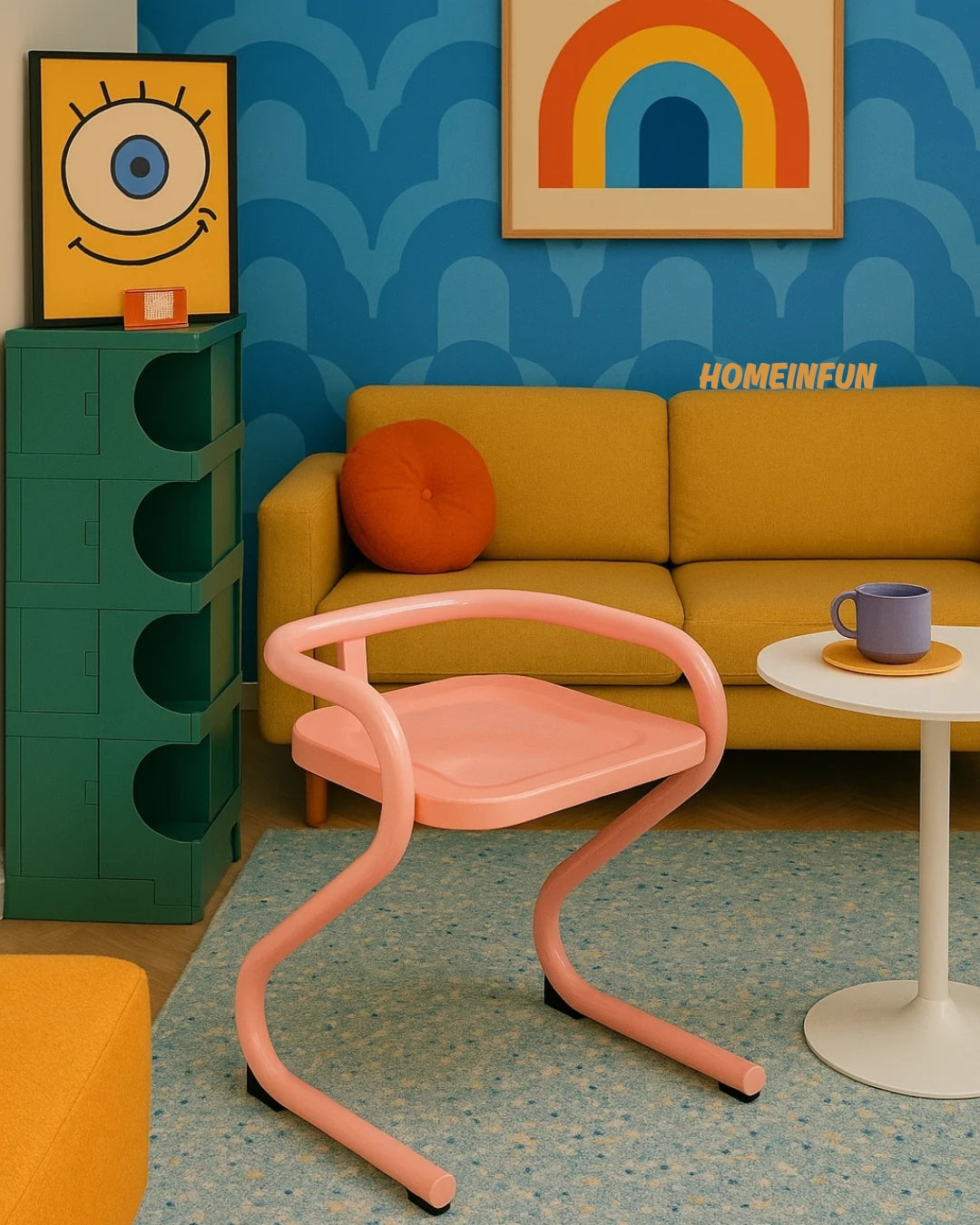 Stylish 2 Tone Color Stool Dining Chair