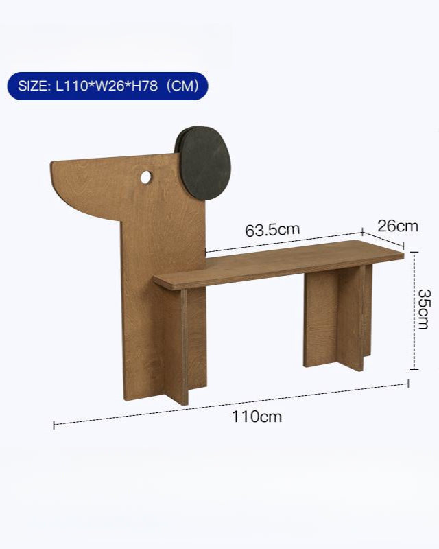 Dog Shaped Wooden Bench