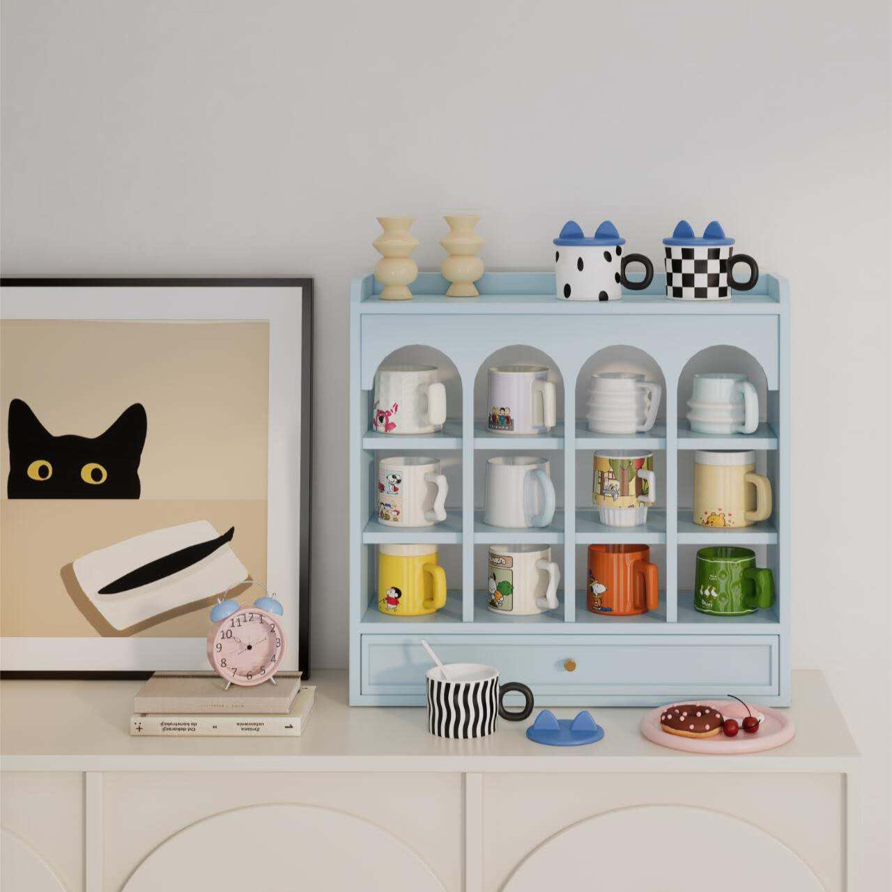 Japanese-inspired mug rack