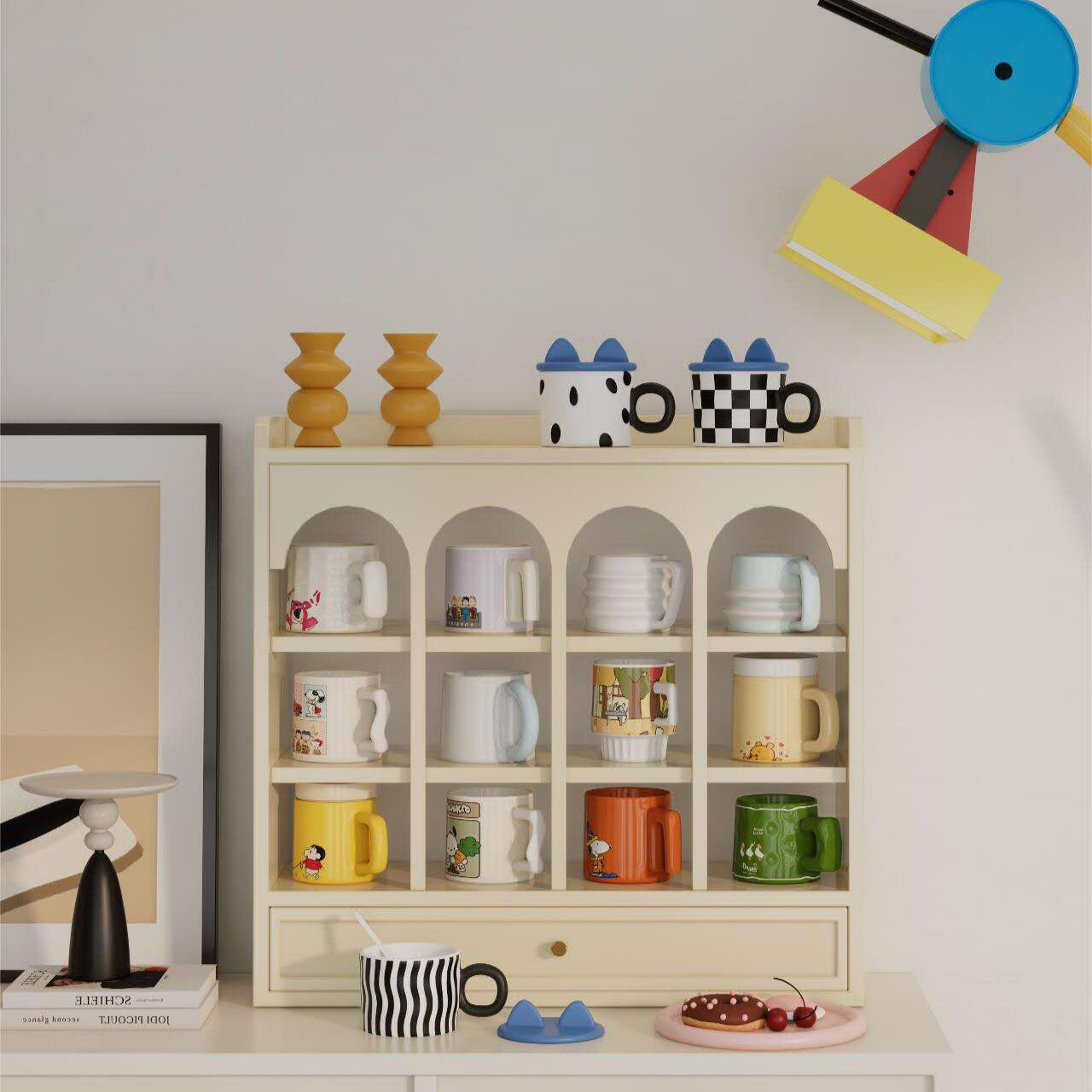 Japanese-inspired mug rack