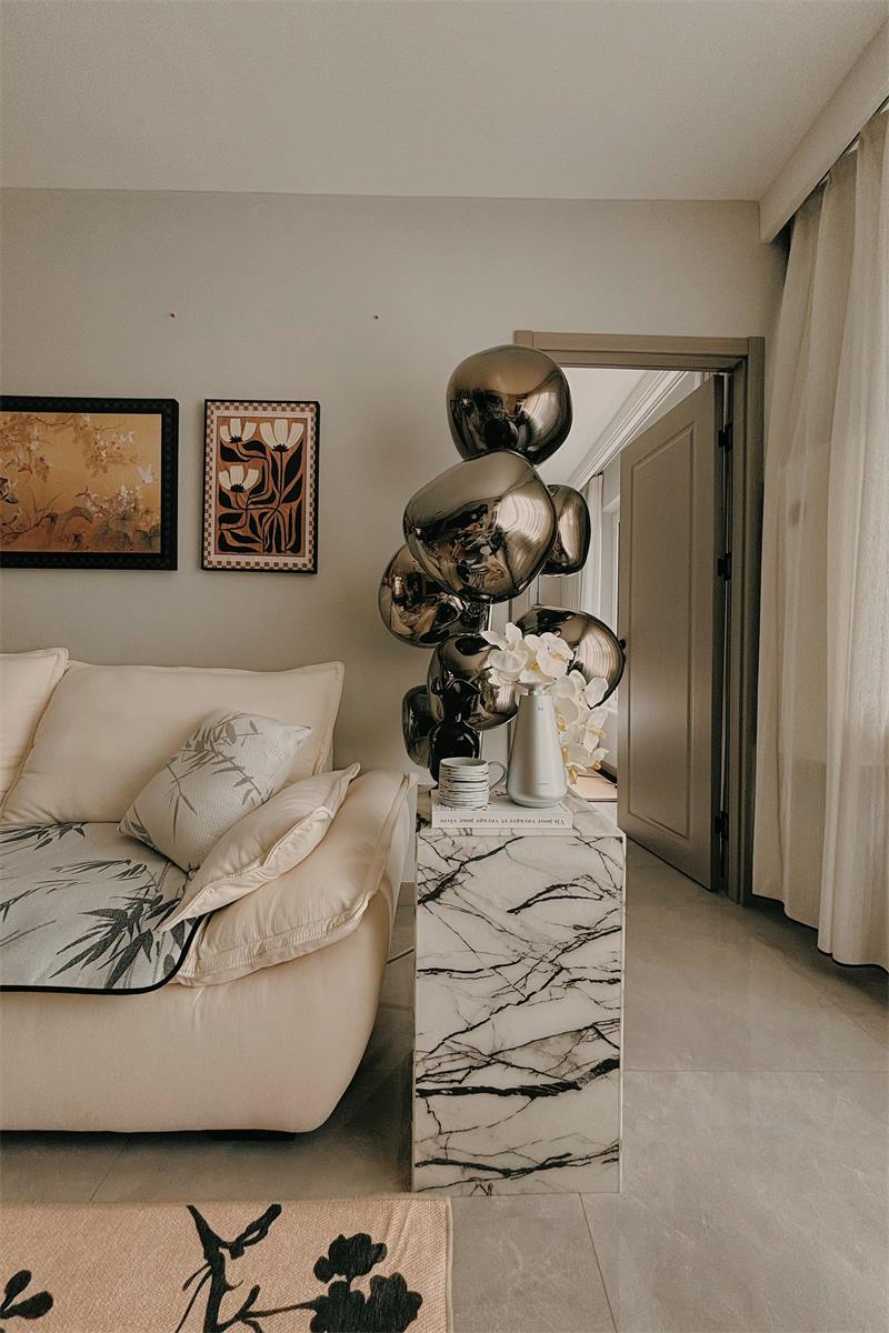 Marble Effect Acrylic Side Table
