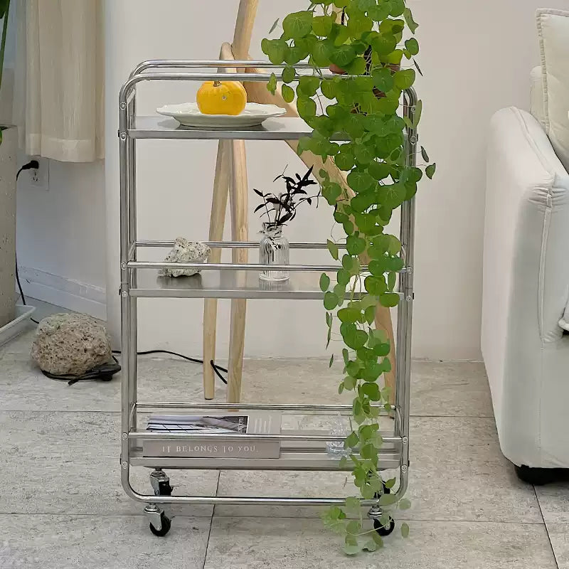 Stainless Steel Bar Cart with Wheels
