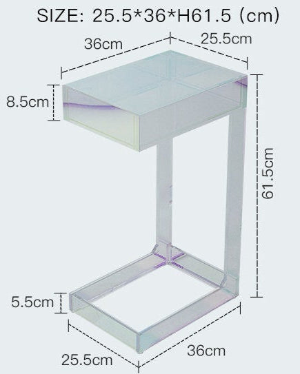 Acrylic Side Table with Drawer - HomeinFun