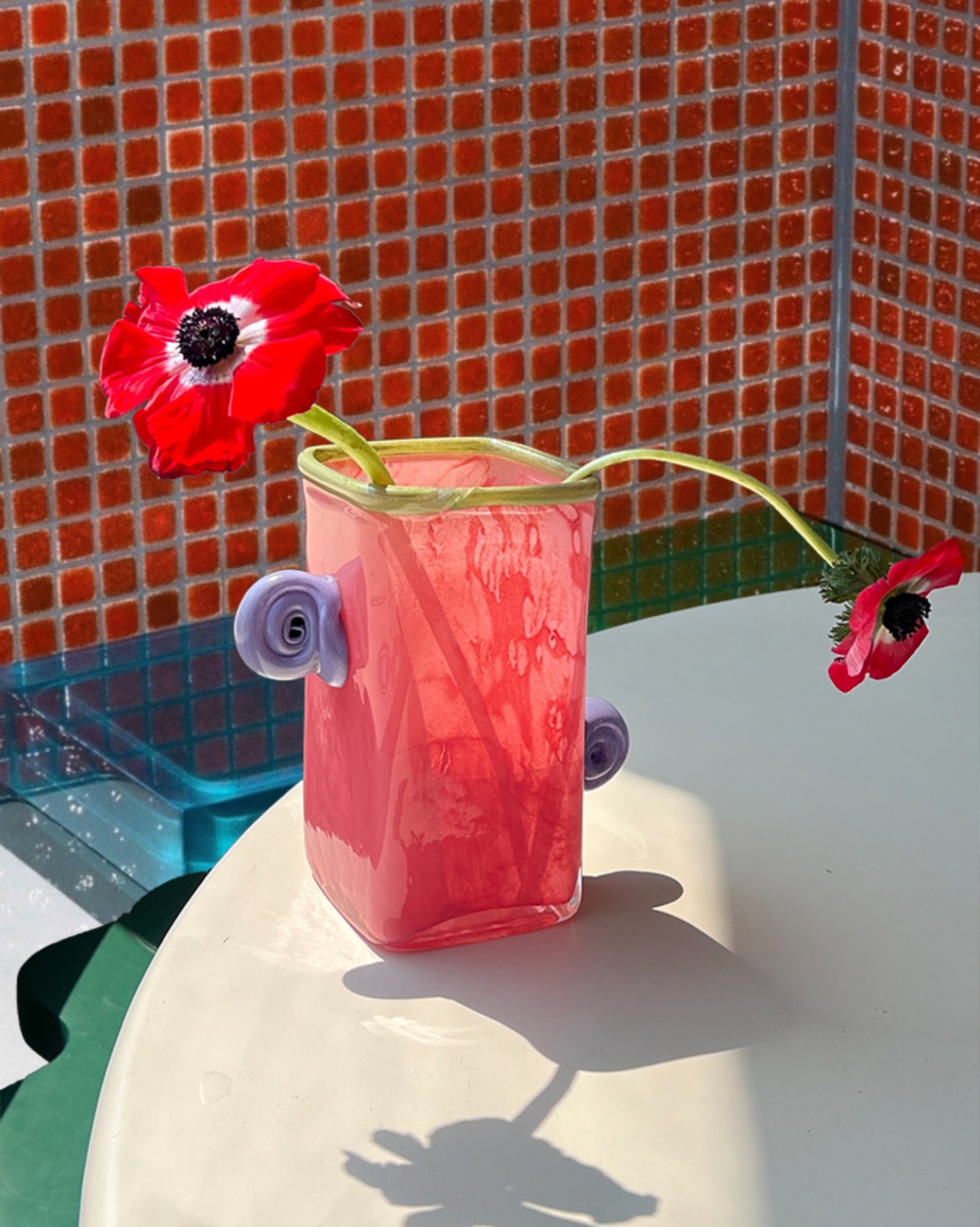 Retro Ear Handle Glass Vase
