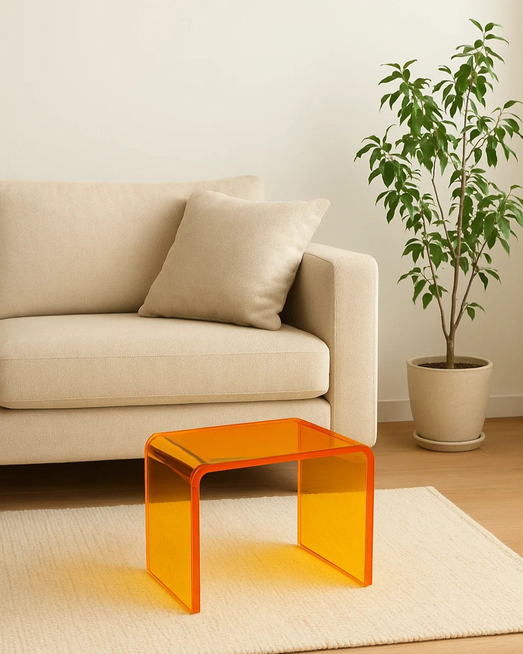 Acrylic Stool Chair Ottoman