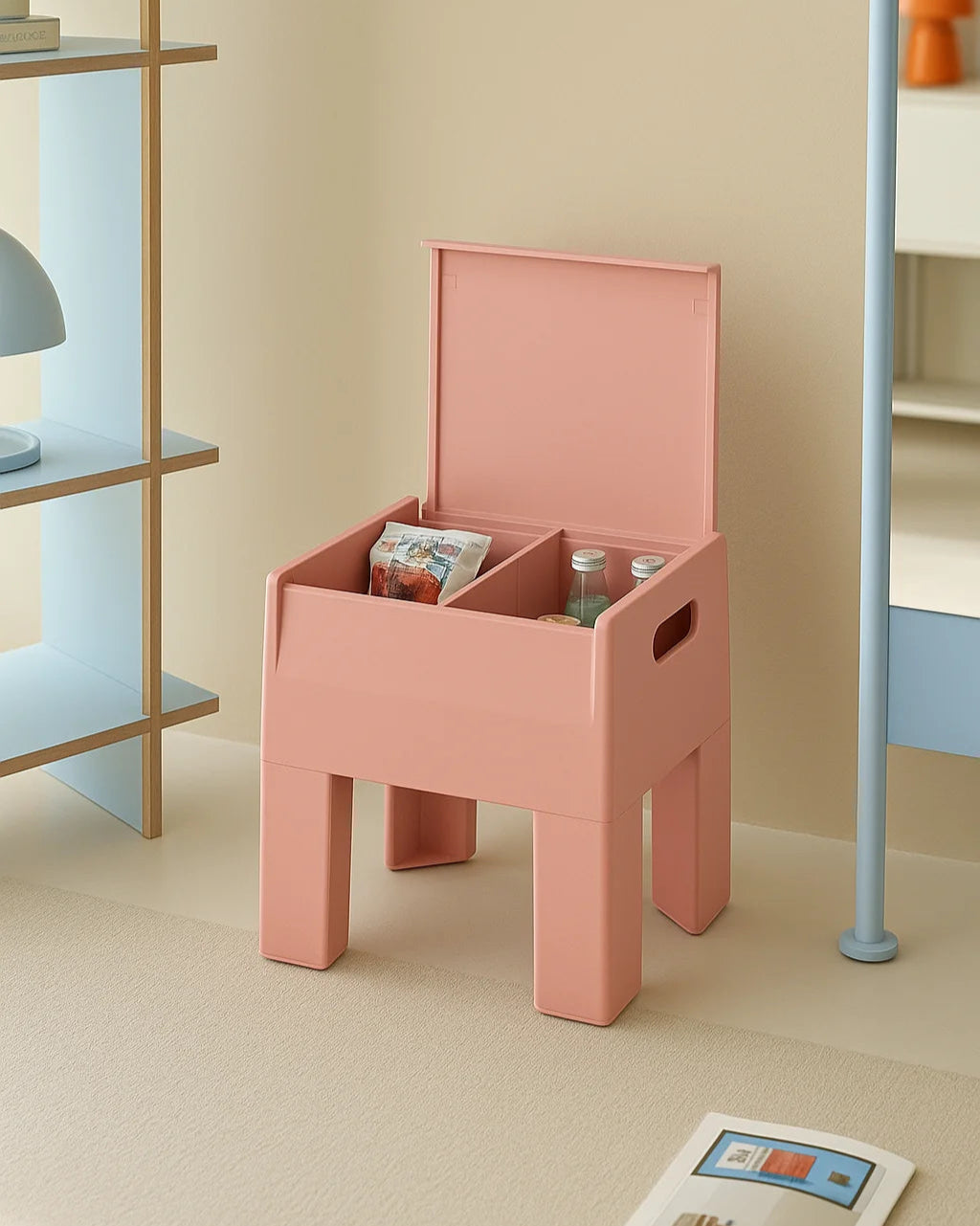 Playful Storage Stool Side Table