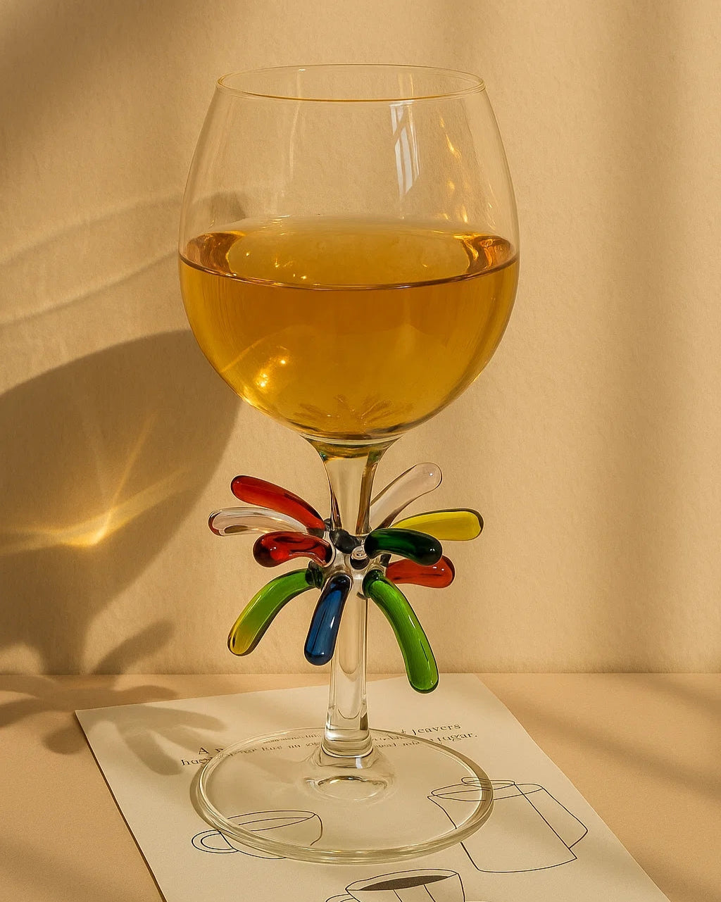 Colorful Firework Wine Glass