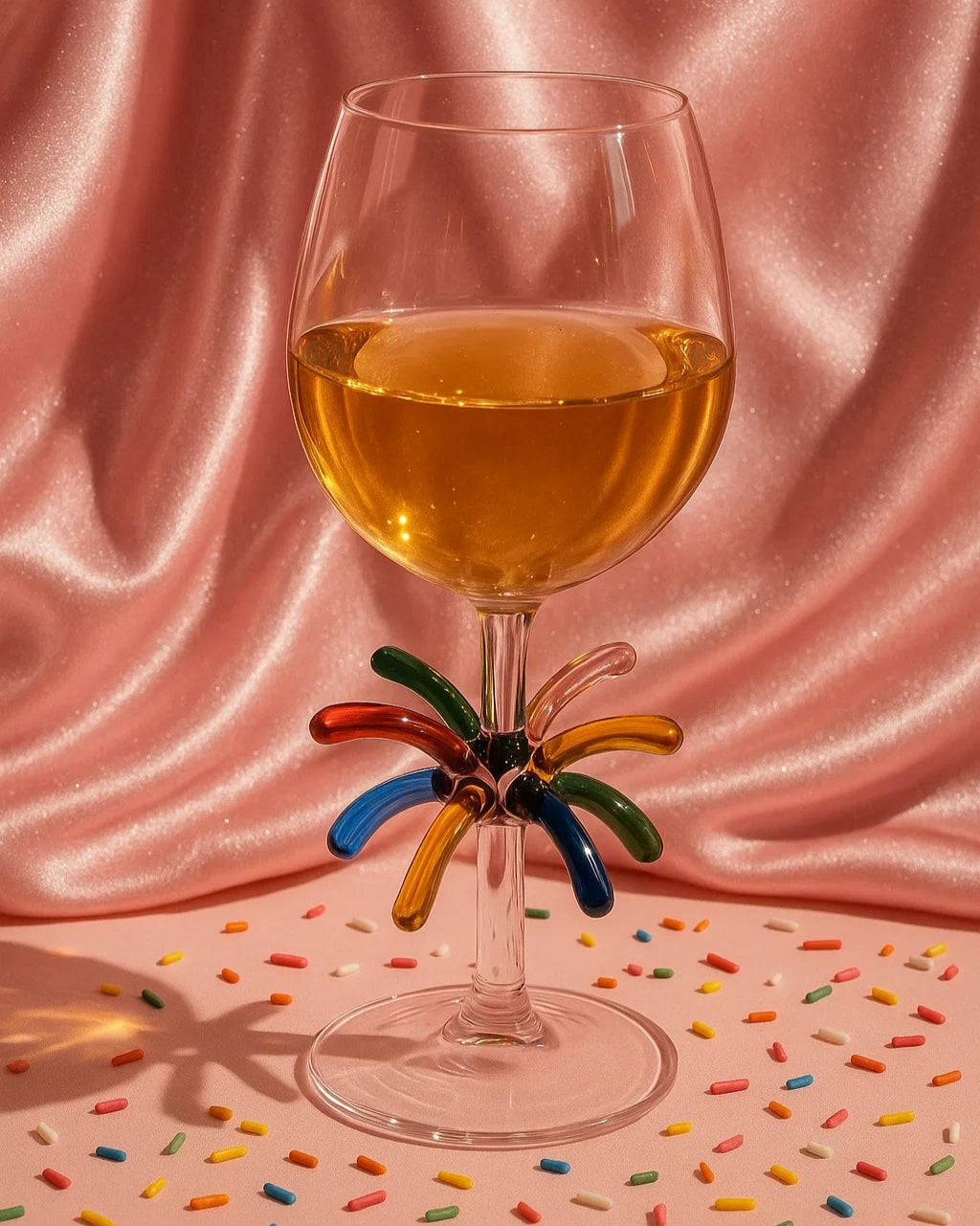 Colorful Firework Wine Glass