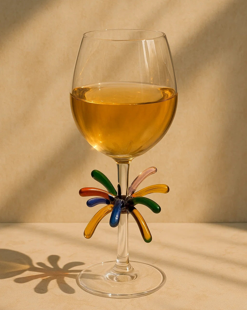 Colorful Firework Wine Glass