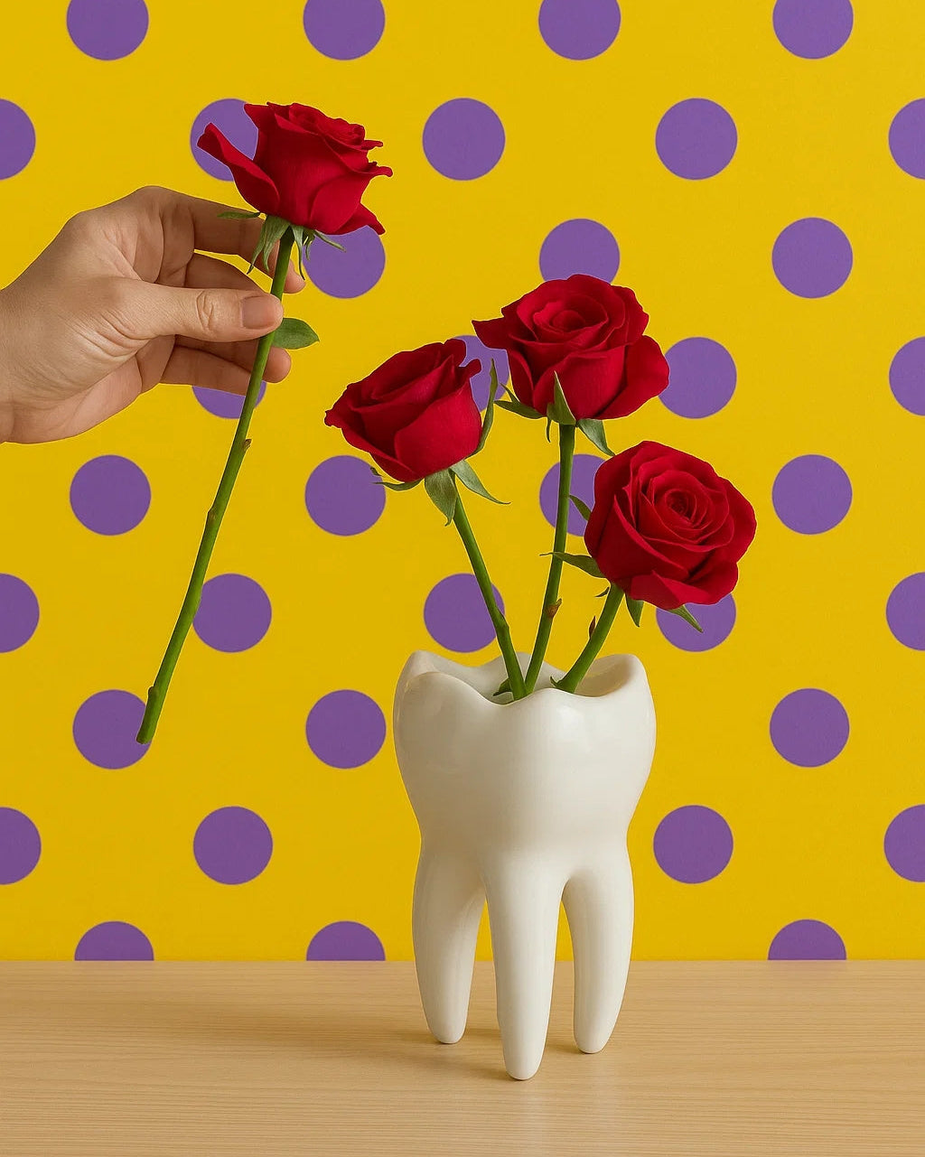 Whimsical Tooth-Shaped Vase