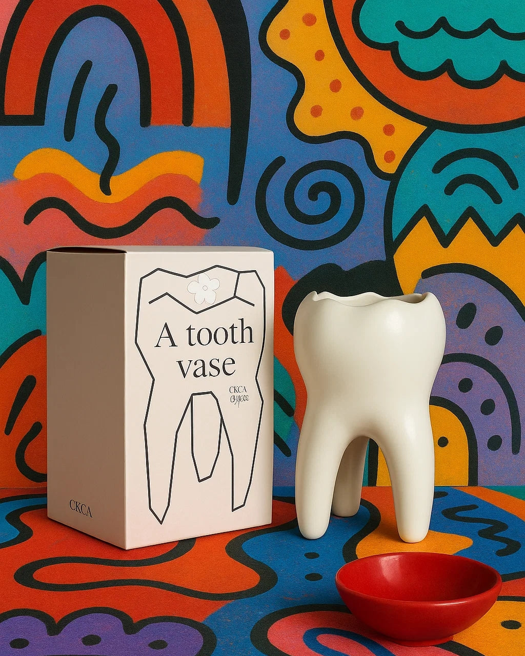Whimsical Tooth-Shaped Vase
