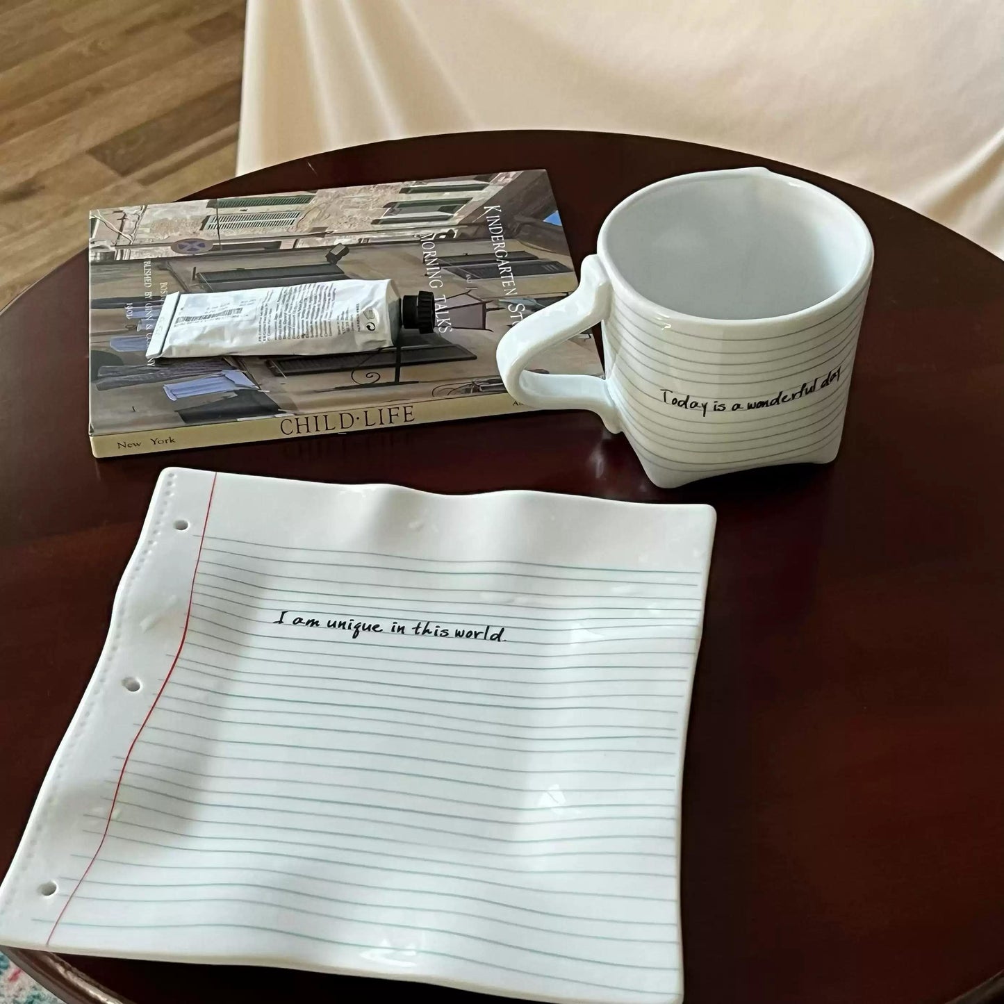 Notebook Ceramic Cup Plate