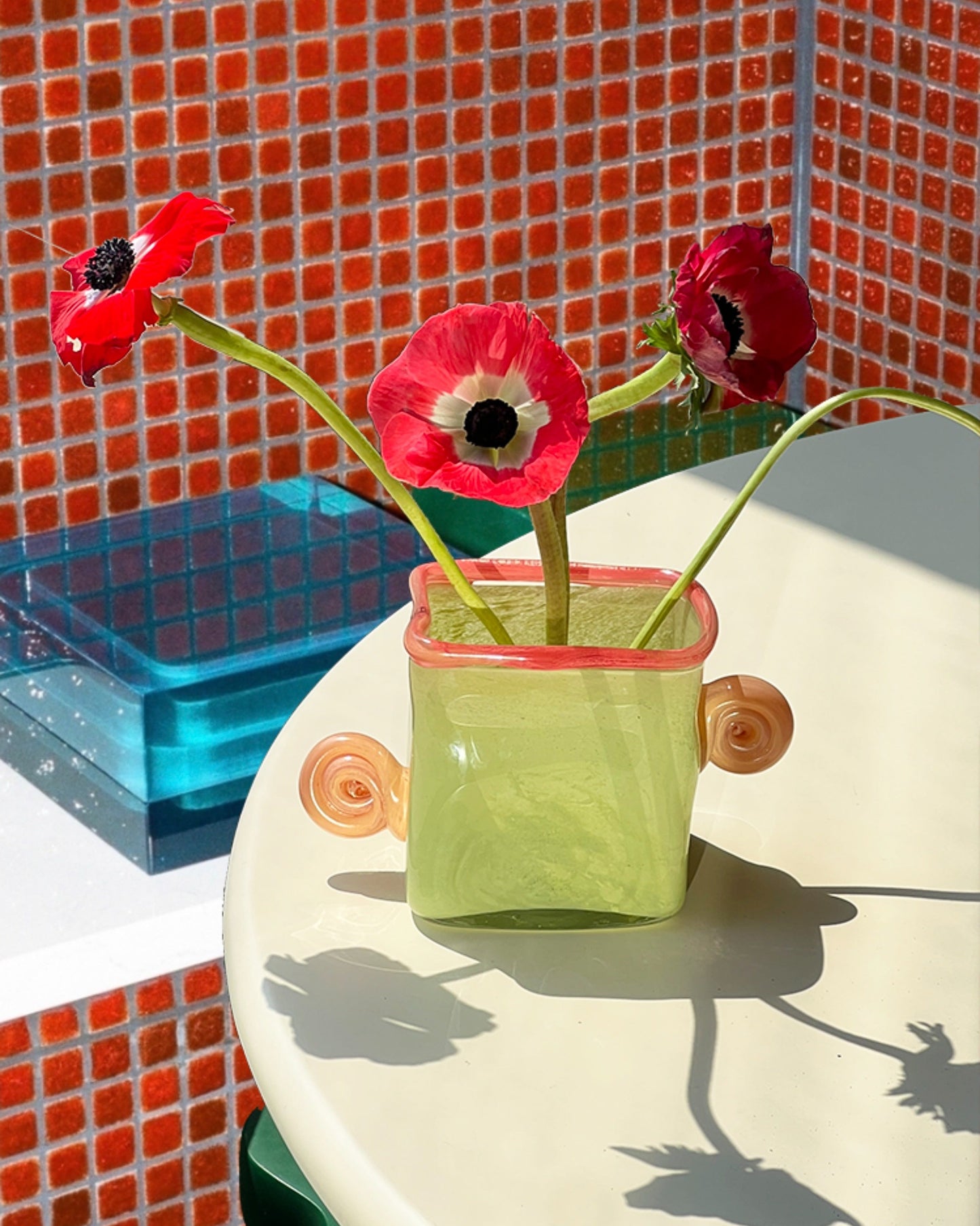 Retro Ear Handle Glass Vase