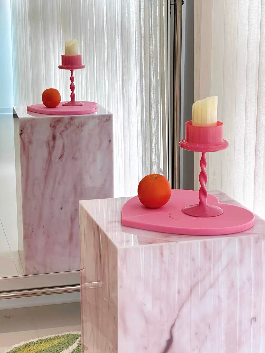 Marble Effect Acrylic Side Table
