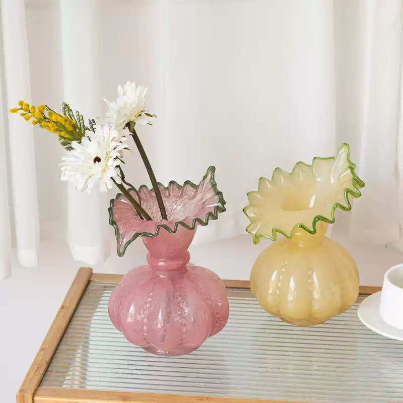 Elegant Jade Glass Flower Vase